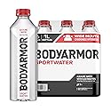 BODYARMOR SportWater Alkaline Water, High Alkaline Bottled Water, pH 9+, 1 Liter (6 Pack), Refreshing Electrolyte Water Pack, Wide Mouth Bottle