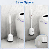 Ratolo Electric Toilet Brush,Silicone Toilet Brush,Toilet Bowl Brush and Holder Set with Ventilated Holder,Toilet Brush, Floor Standing, Wall Mounted