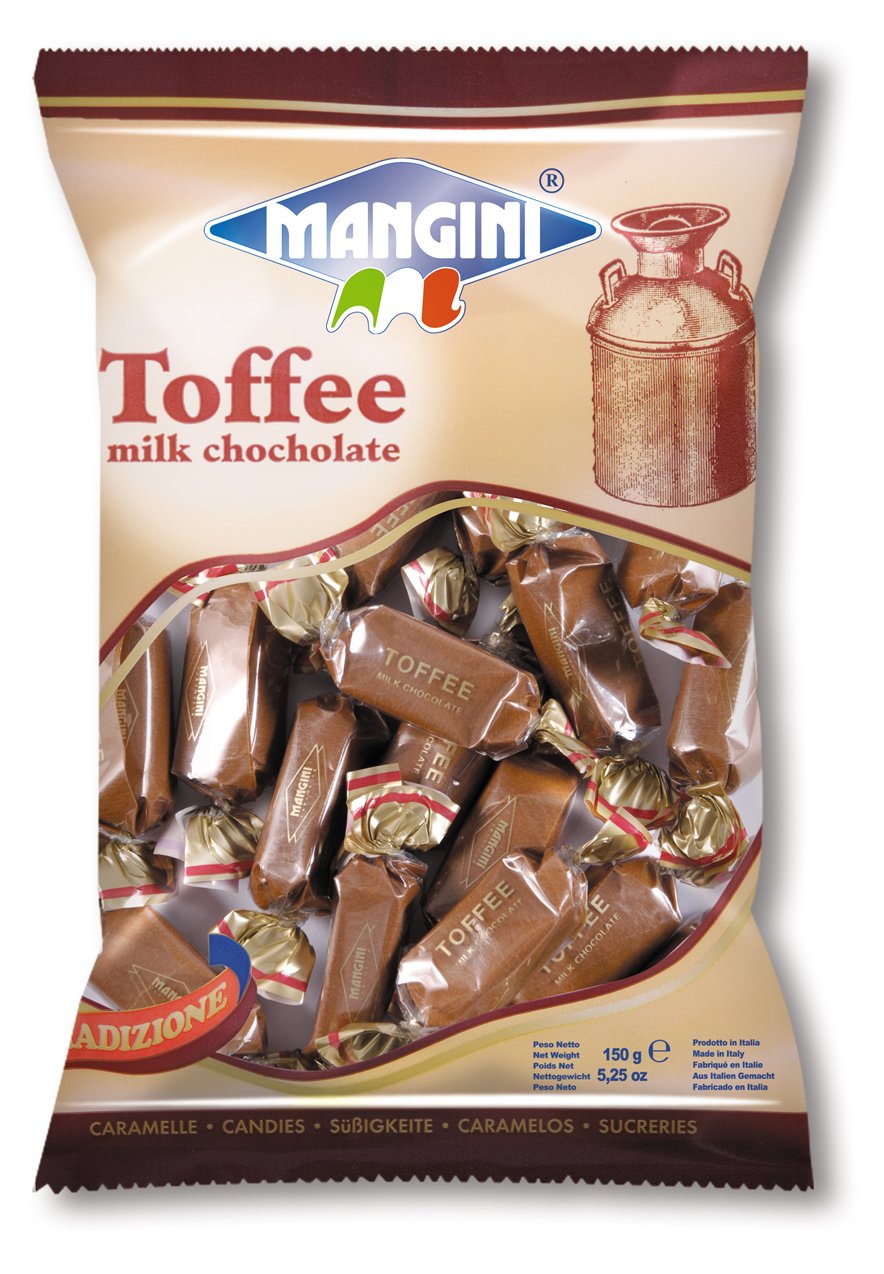 Mangini, Italian Milk Chocolate Toffee 150g bag (8 pcs)