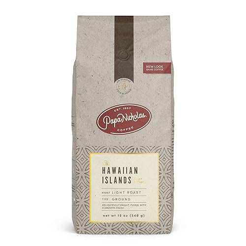 PapaNicholas Coffee Ground Coffee, Hawaiian Islands Blend | 2 Pound Bag | Medium Roast | Air Roasted 100% Arabica | Smooth, Bright, Consistently