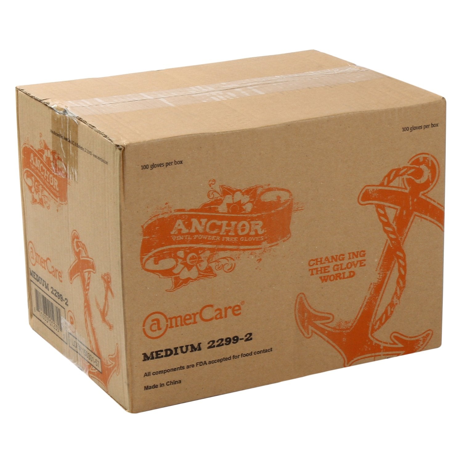 AmerCare 22993-C Anchor Powder Free Vinyl Gloves, Large (Pack of 1000)