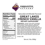 Cappuccino Supreme Great Lakes French Vanilla 2 lb bag Instant Cappuccino Mix
