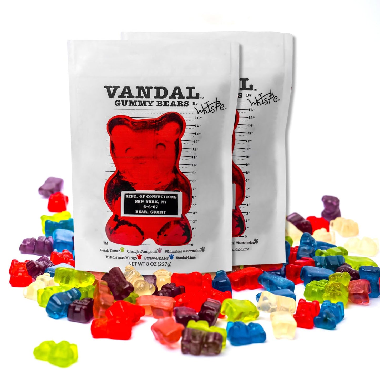Vandal Gummy Bears by WhIsBe - Gluten-Free, Bold Art-Inspired Candy - Resealable 8 oz. Stand Up Bag | 2 Pack