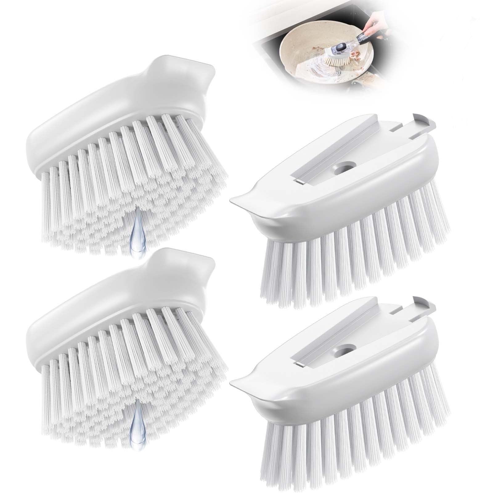 Dish Brush Refills Head for OXO - 4 Pack Dish Brush Cleaning Soap Dispensing Head Replacement for Scrubber, Kitchen Dish Brush Replacement Head