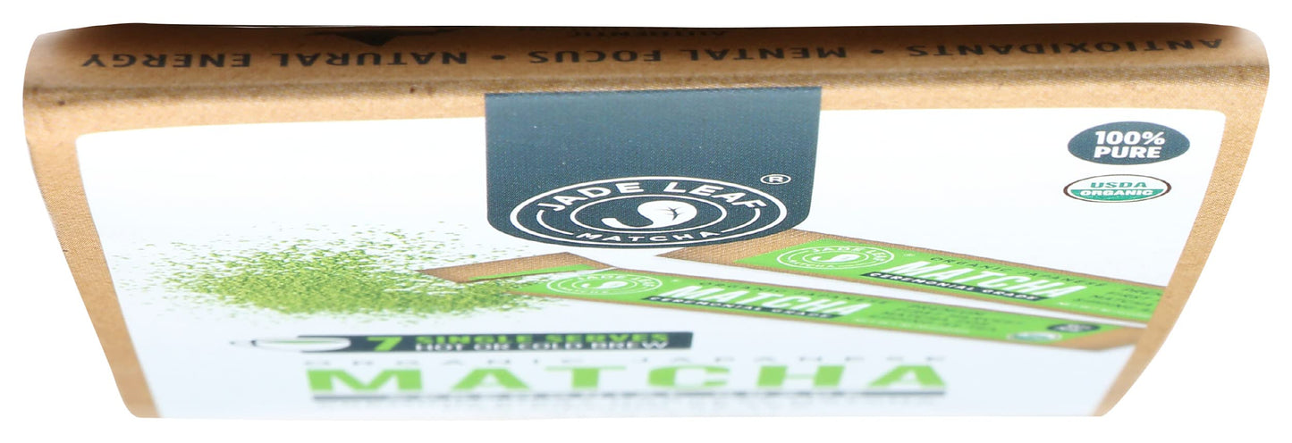 Jade Leaf Matcha, Matcha Japanese Ceremonial Grade Organic, 7 Count, 7 Gram