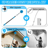 26FT Reach Cobweb Duster with Extension Pole - Spider Web Brush for Cleaning with 5-20FT 4-Section Flip-Lock Telescopic Pole, Effortlessly Cleans High