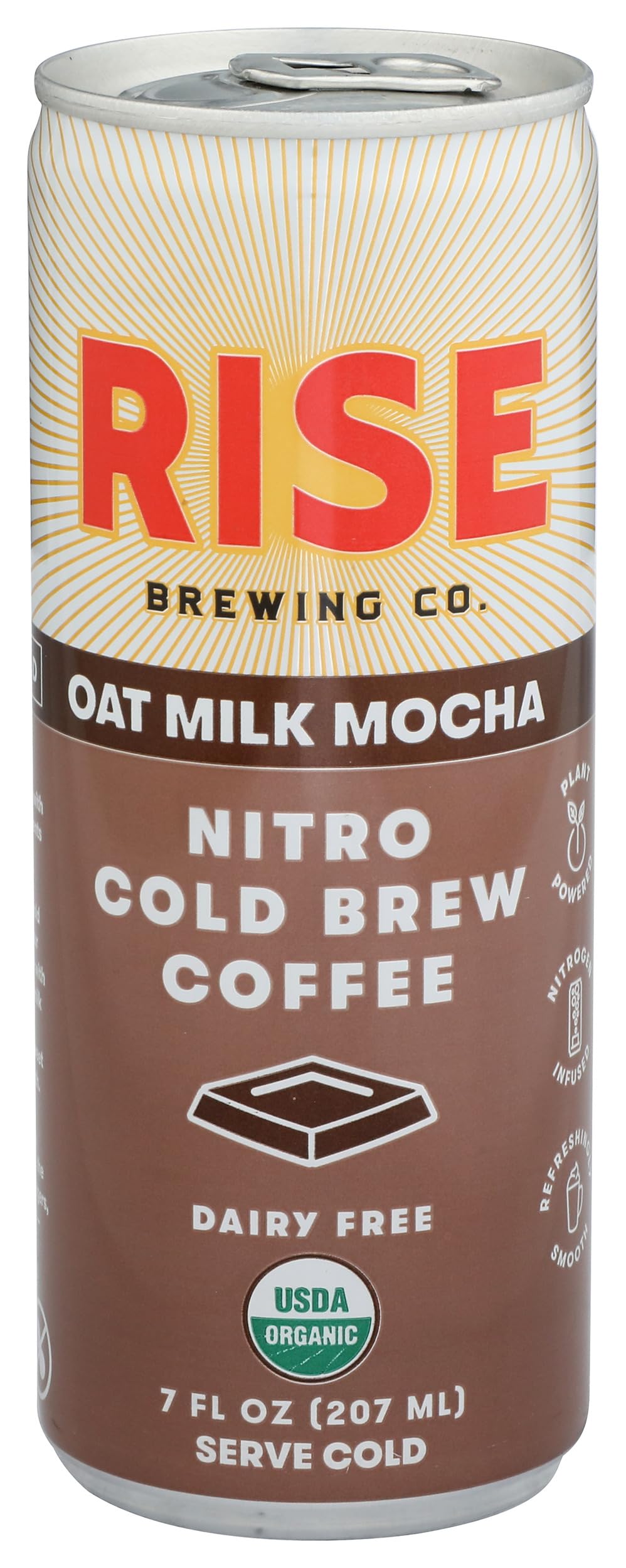 Rise Brewing Co, Coffee Nitro Cold Brew Mocha Latte Organic, 7 Fl Oz