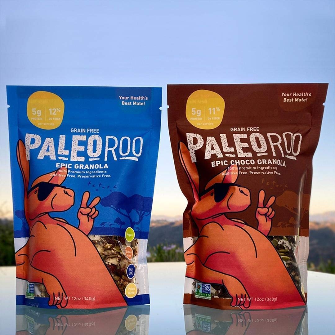 PaleoRoo - Epic Choco Granola (3-Pack) Paleo, Keto-Friendly, Vegan, Non-GMO Cert. Premium Granola