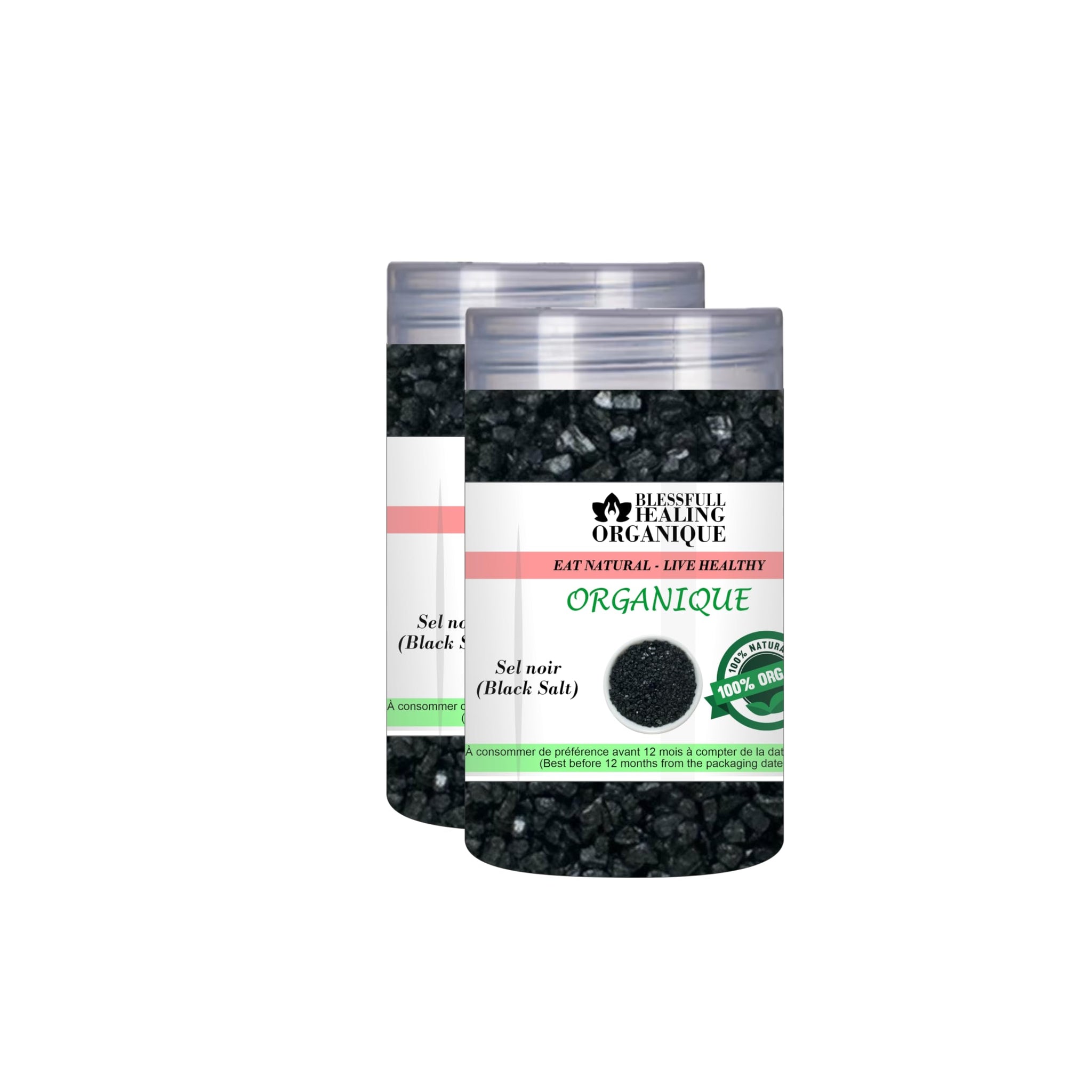 Blessfull Healing Organic Black Salt Crystal 100 Gram (3.52 oz) Each (Pack Of 2) = 200 Grams, Vegan