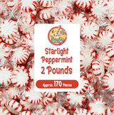 Starlight Peppermint Hard Candy - Bulk 2 Pounds (Approx 170 Count) - Individually Wrapped Mints for Office Bowls & Holiday Buffets - Refreshing Old