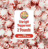 Starlight Peppermint Hard Candy - Bulk 2 Pounds (Approx 170 Count) - Individually Wrapped Mints for Office Bowls & Holiday Buffets - Refreshing Old