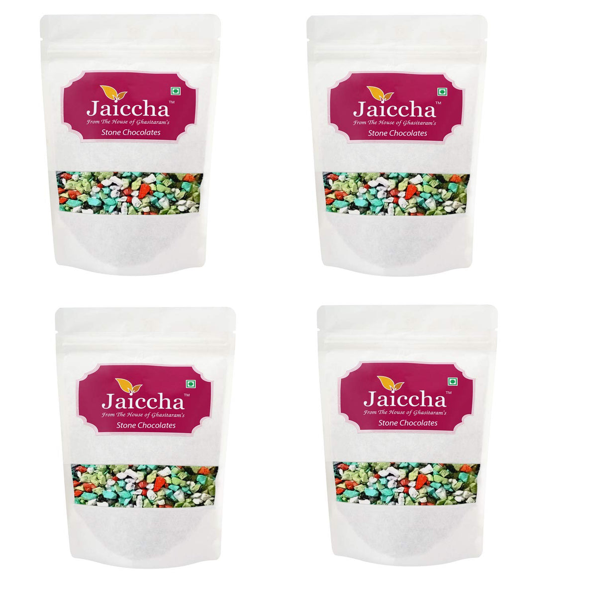 Jaiccha Ghasitaram Stone/ Rock Chocolates 800 GMS in White Paper Pouch