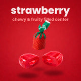 Strawberry Bon Bons Filled Hard Candy | 1 LB | Individually Wrapped Strawberry Candy Bulk Bag