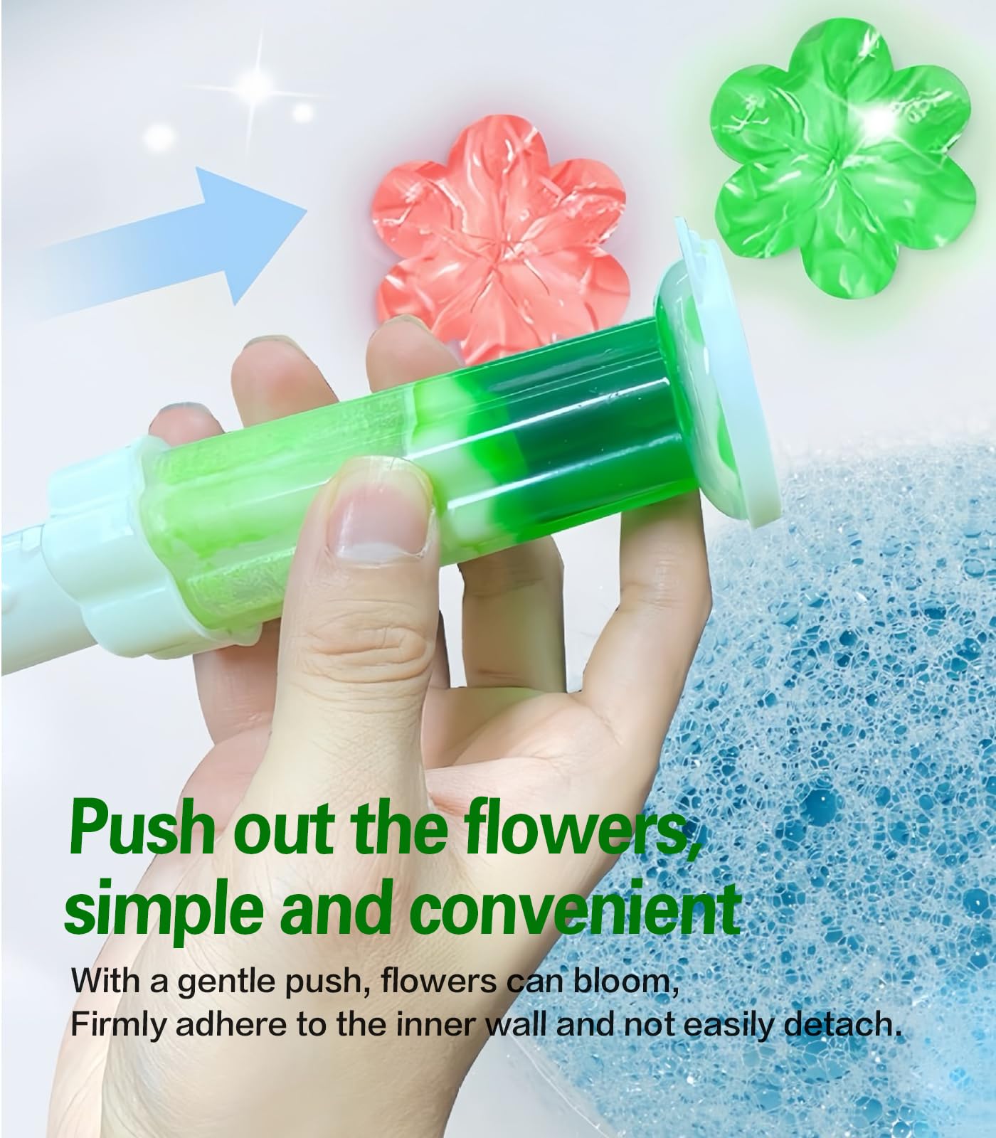 EKE 4 Pack Flower Toilet Gel Stamp Long Lasting Fragrance Anti Limescale Odor Removal Cleaner For Bathroom