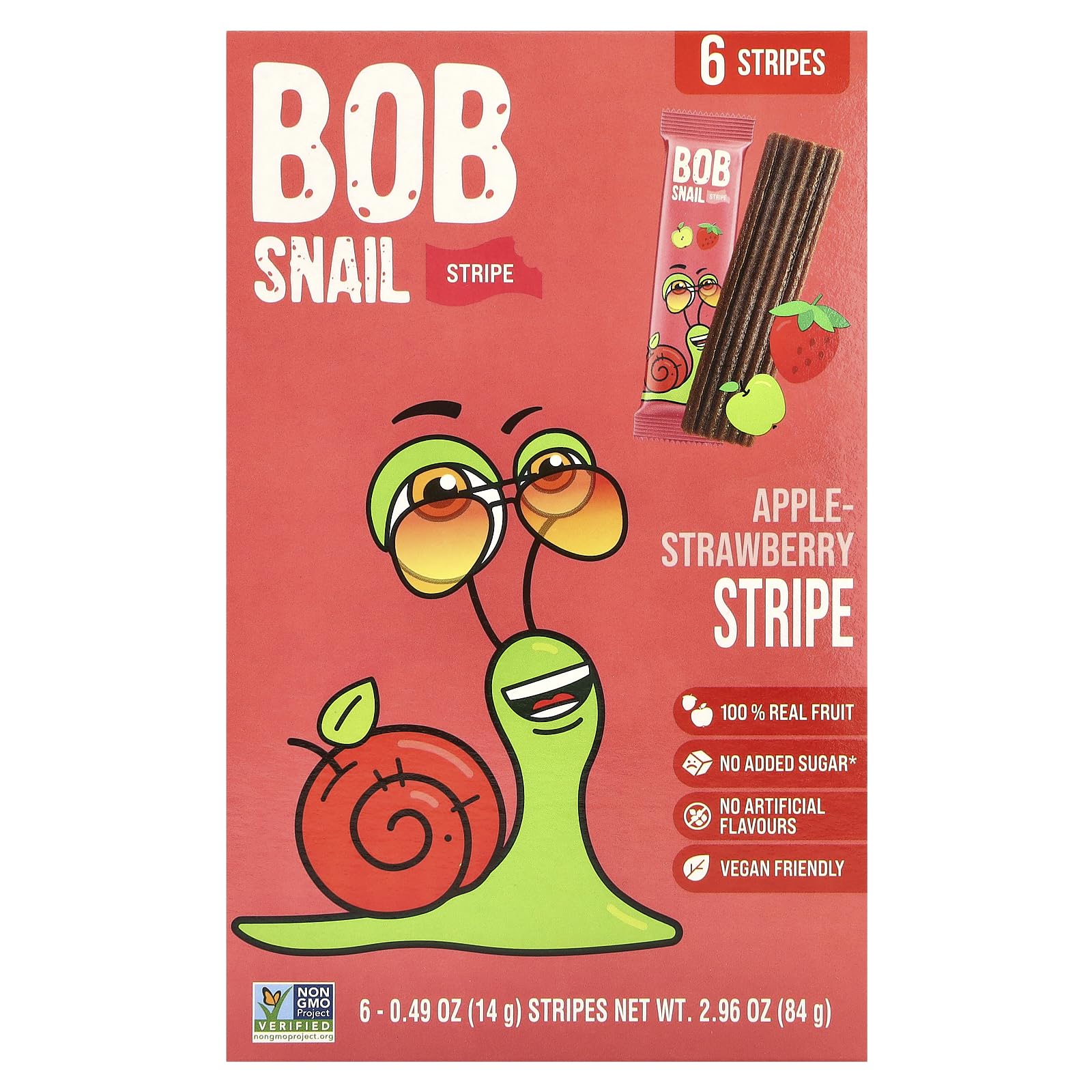 Bob Snail Apple Strawberry Fruit Stripes, 84 GR