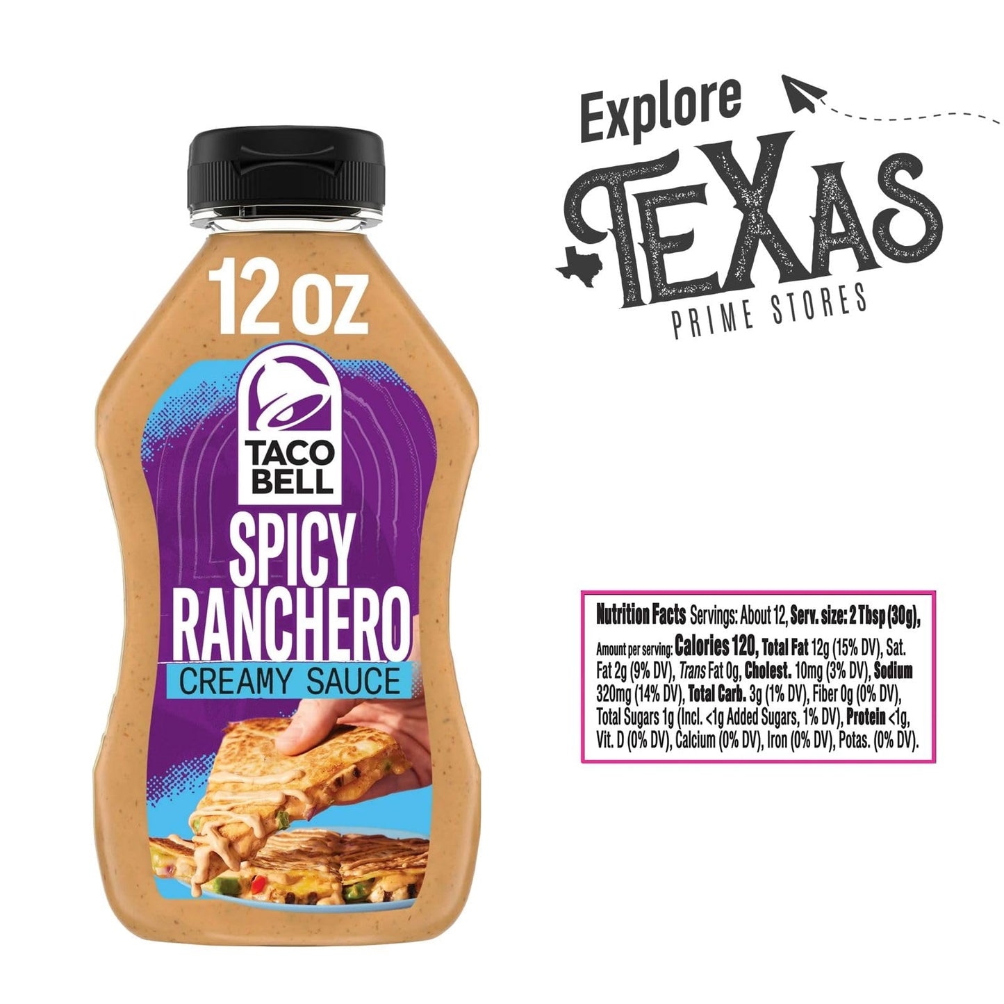 Taco Bell - Lavinia Essentials Bundle: 6-Pack of Spicy Ranchero Creamy Sauce, 12oz Squeezable Plastic Bottle + 1 Utility Prop