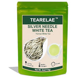 TEARELAE - Silver Needle White Tea Loose Leaf - 4oz/113g - Chinese Yunnan Premium Loose White Tea Leaves - Bai Hao Yin Zhen - Low Caffeine - Gentle