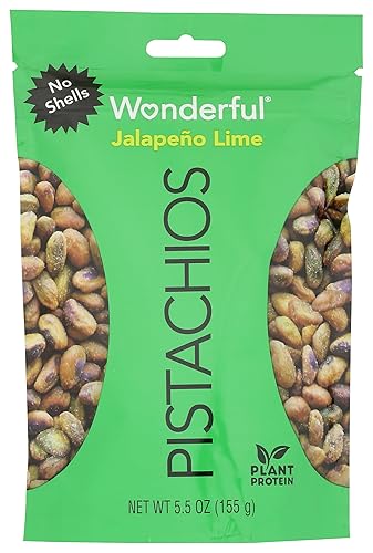 WONDERFUL PISTACHIO Jalapeno Lime No Shells Pistachios, 5.5 OZ