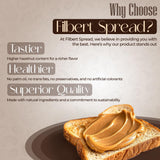 Filbert Spread Milky Premium Hazelnut Cream Milky - 400g Jar | Palm Oil Free, Non-GMO, Gluten Free | Smooth & Sweet Hazelnut Milk Spread