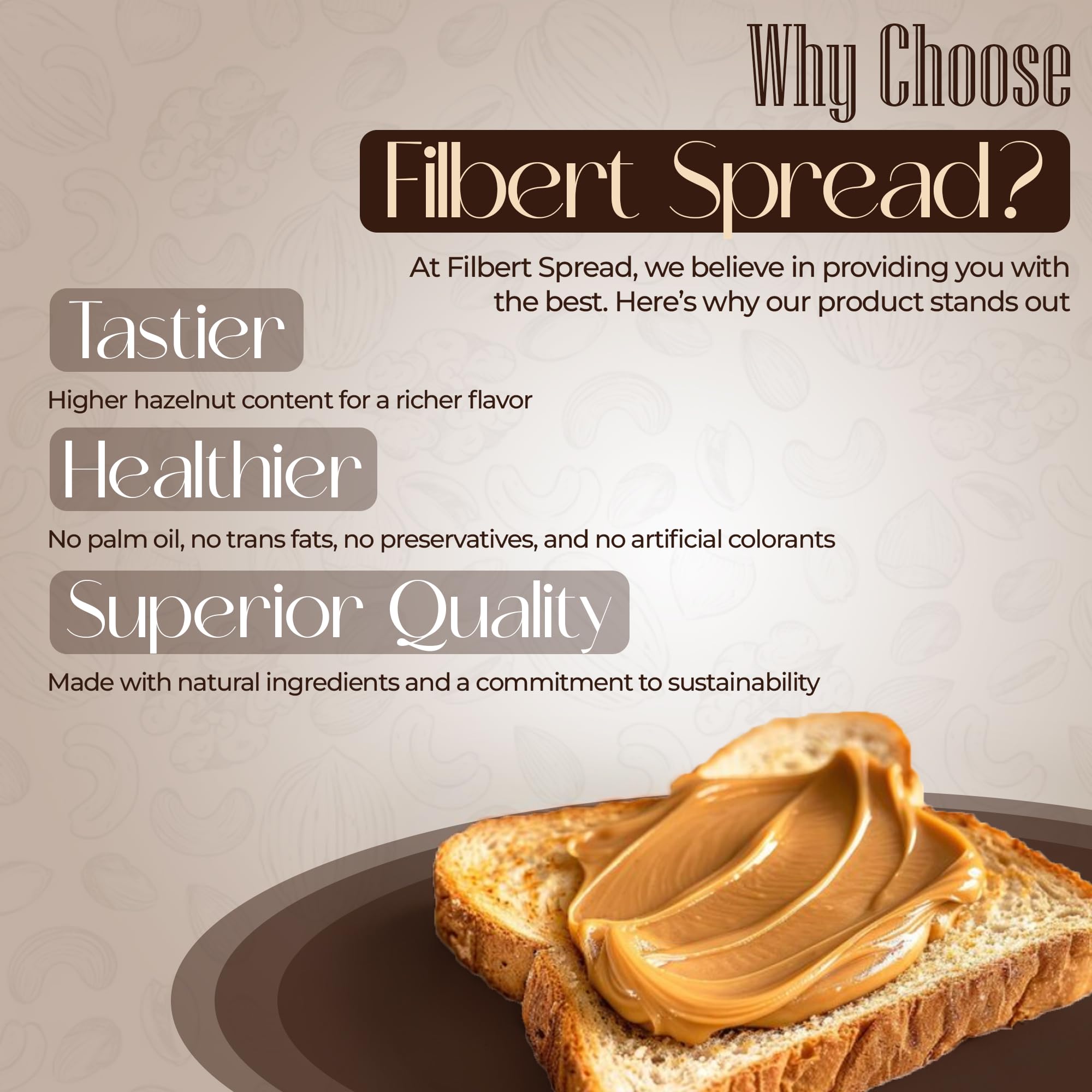 Filbert Spread Milky Premium Hazelnut Cream Milky - 400g Jar | Palm Oil Free, Non-GMO, Gluten Free | Smooth & Sweet Hazelnut Milk Spread