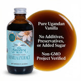 Ugandan Gourmet Pure Vanilla Extract 4 oz - Single-Origin Ugandan Vanilla - Whole Bean Inside - Hand-Crafted, Non-GMO, Gluten-Free, Sugar-Free - The