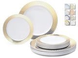 " OCCASIONS " 50 Plates Pack (25 Guests)-Wedding Party Disposable Plastic Plate Set -25 x 10.25'' Dinner + 25 x 7.5'' Salad/Dessert plates (Princess