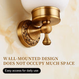 Wall Mounted Bathroom Toilet Brushed Holder Set, Antique Brass Pattern Carving,Brushed Bronze