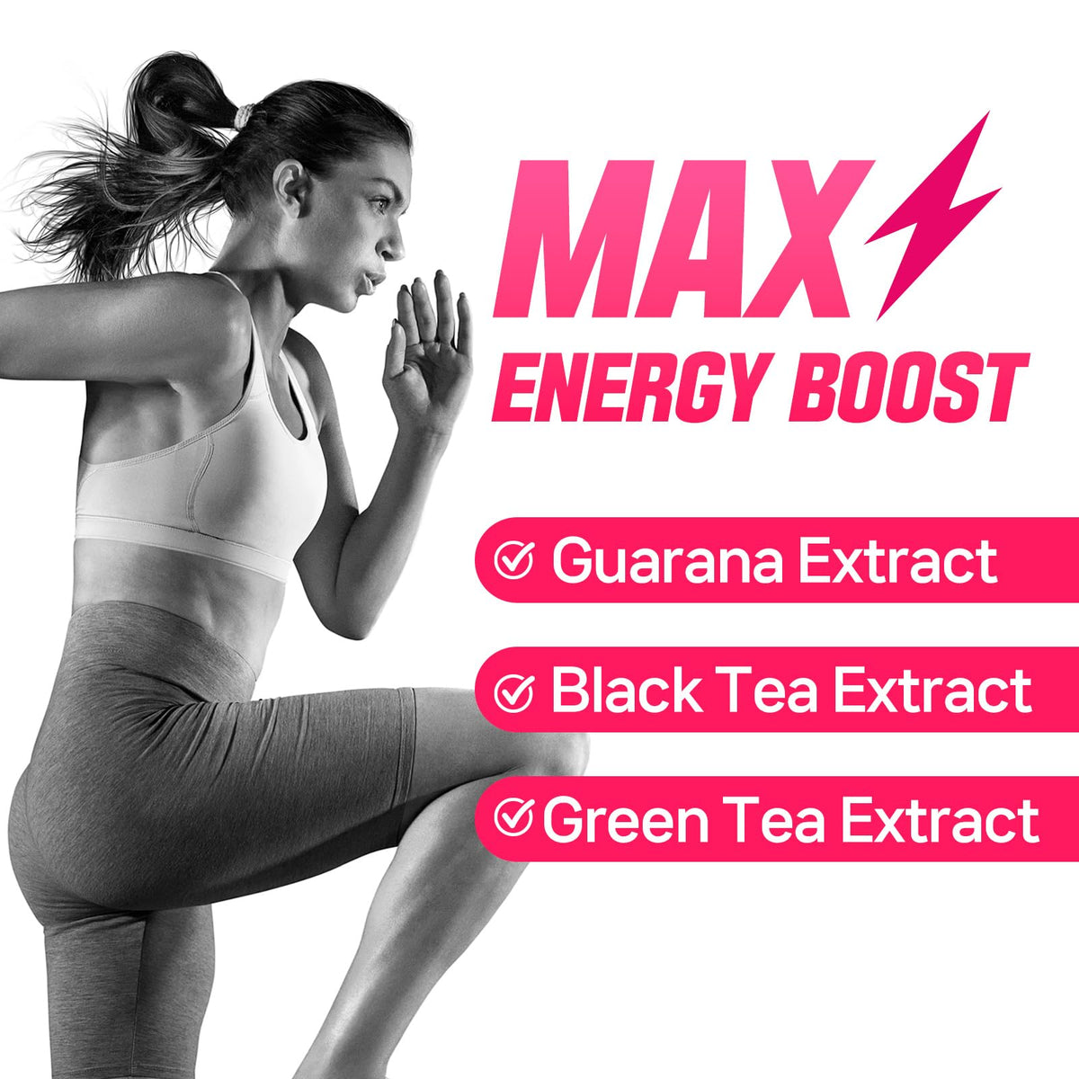 TEAZEN Energy Drink Powder Boost, 100mg Natural Caffeine with Black Tea Extract, B Vitamins, Vitamin C & L-Carnitine, Sugar-Free Energy Mix