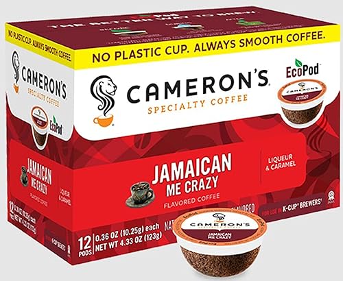 Cameron's Coffee Single Serve Coffee Pods, Flavored Jamaican Me Crazy, 12-Count, (Pack of 1)