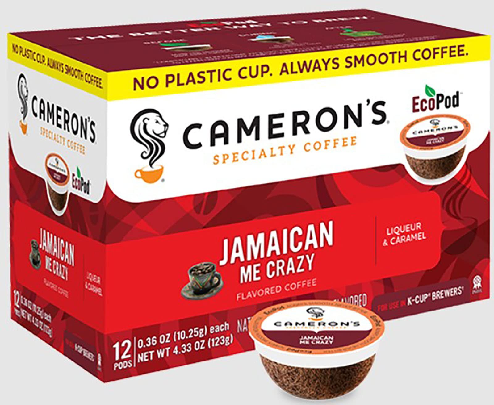 Cameron's Coffee Single Serve Coffee Pods, Flavored Jamaican Me Crazy, 12-Count, (Pack of 1)