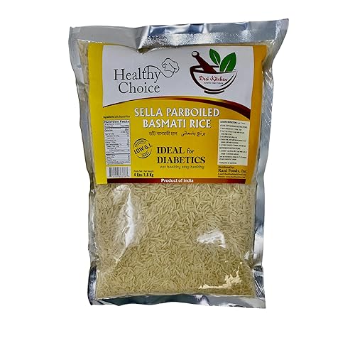 Desi Kitchen All Natural | Premium Quality | Vegan | Sela Parboiled/Diabetics Basmati Rice 4lbs (1.8kg)