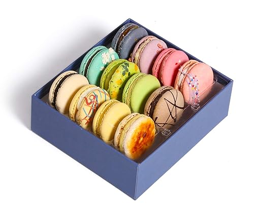 French Macaroons Premium Cookies Chocolate Gift Box Basket Snacks Food Care Package for College Students Mothers Day Kids Graduation Thank You