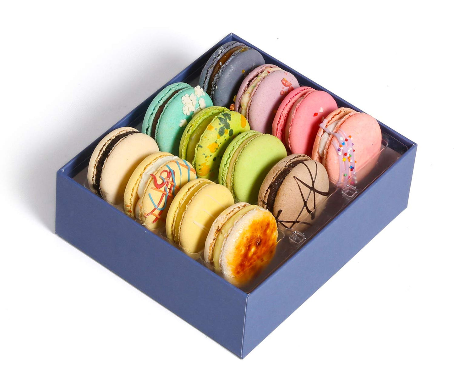 French Macaroons Premium Cookies Chocolate Gift Box Basket Snacks Food Care Package for College Students Mothers Day Kids Graduation Thank You