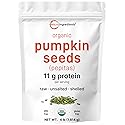 Organic Pumpkin Seeds, 4lbs | Raw, Unsalted, & Shelled - Whole Pepitas | Pumpkin Seeds to Eat | Great for Baking, Smoothies, & Salad Toppings |