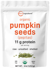 Organic Pumpkin Seeds, 4lbs | Raw, Unsalted, & Shelled - Whole Pepitas | Pumpkin Seeds to Eat | Great for Baking, Smoothies, & Salad Toppings |