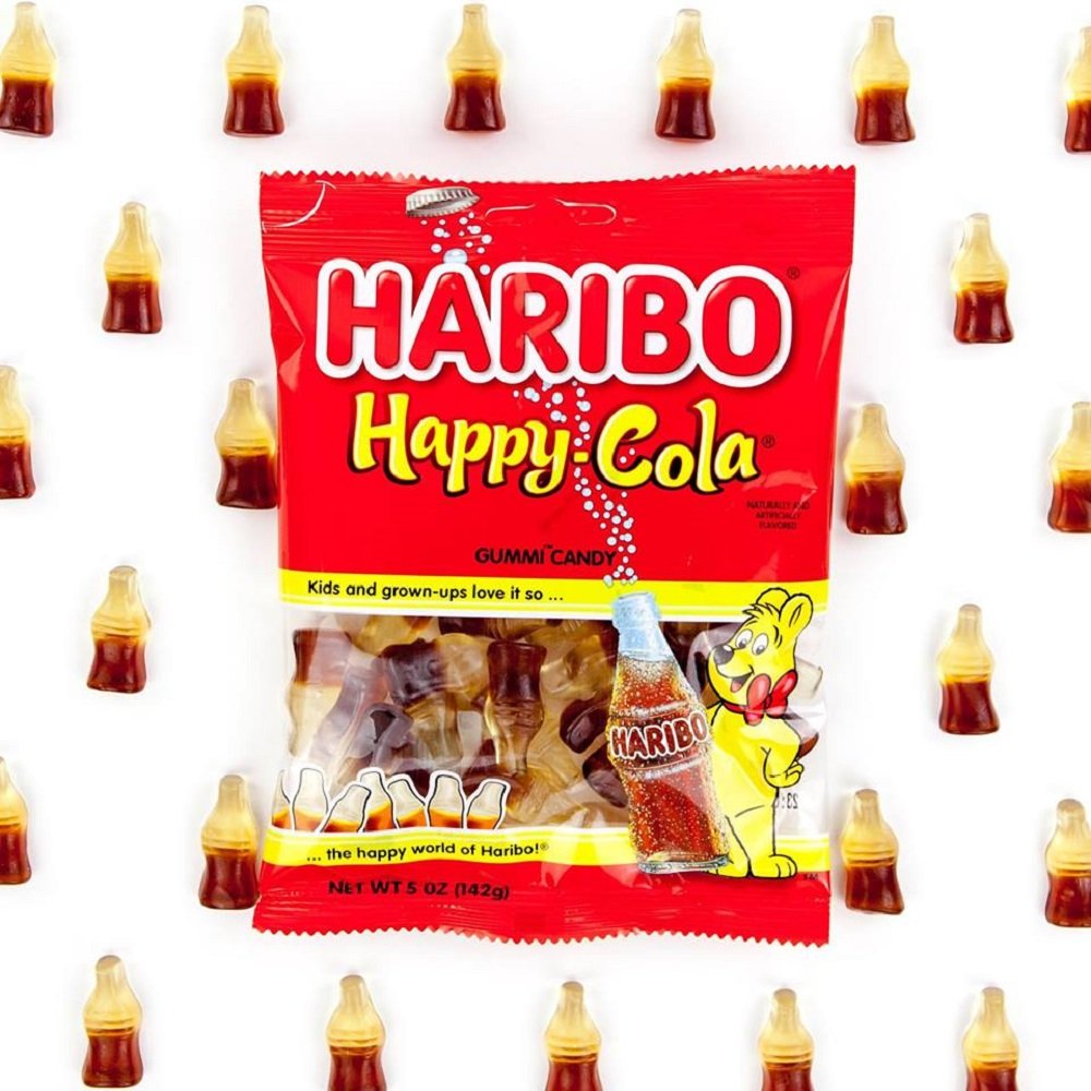 HARIBO Gummi Candy, Happy-Cola 8 oz. Bag (Pack of 10)