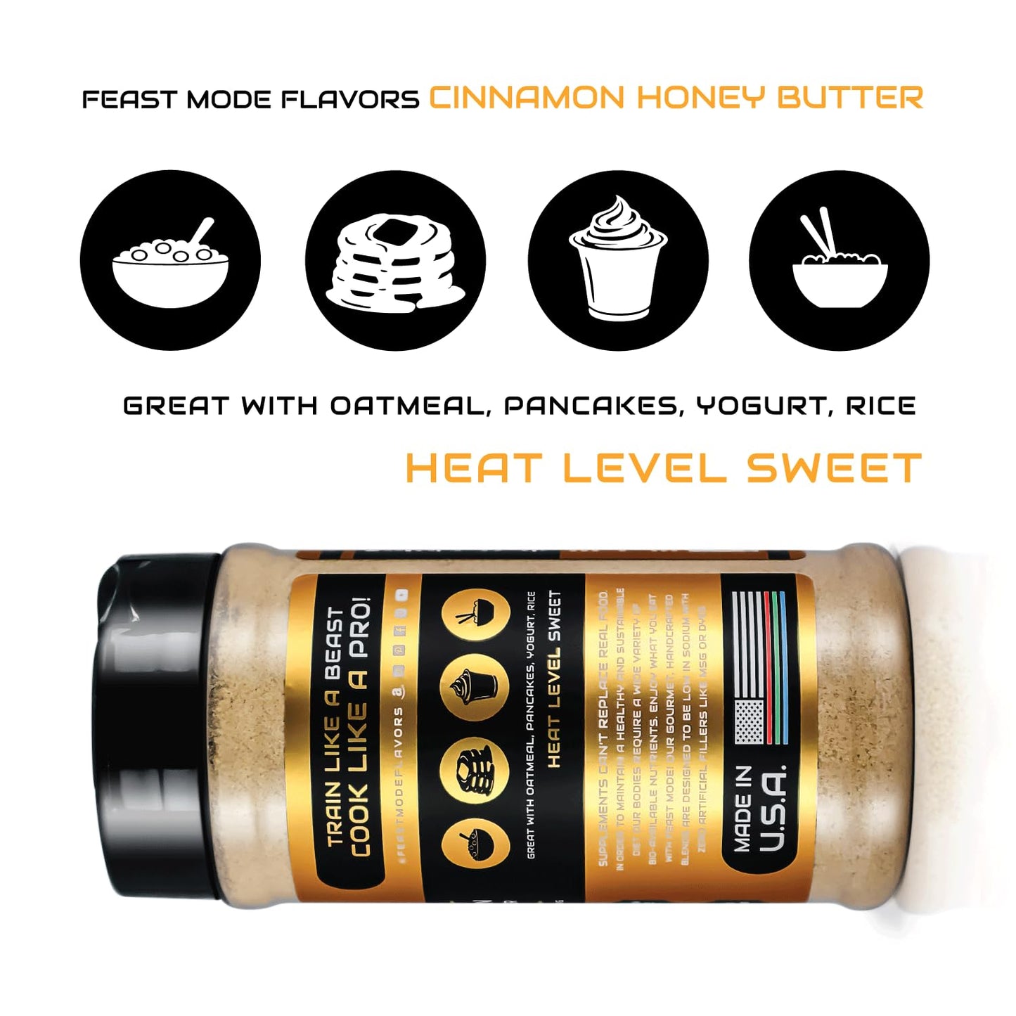 Cinnamon Honey Butter Seasoning | 10oz Master Edition by Feast Mode Flavors | Low Sodium | Low Calorie | Zero Artificial Fillers Binders or Dyes |