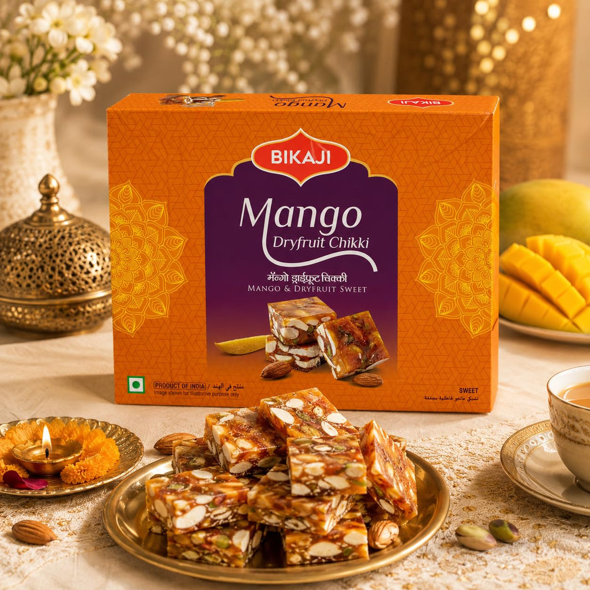 BIKAJI Mango Dryfruit Barfi 250g - Indian Sweet with Chocolate