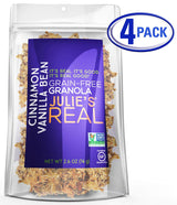Julie's Real Grain Free Granola - Cinnamon Vanilla Bean - Gluten Free & Low Net Carb - Pack of 4