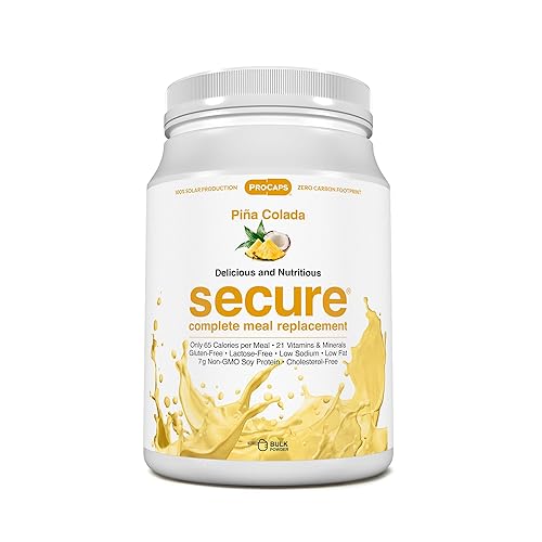 ANDREW LESSMAN Secure Soy Complete Meal Replacement - Piña Colada 60 Servings - Only 65 Calories, 7g Non-GMO Soy Protein, Vitamins and Minerals