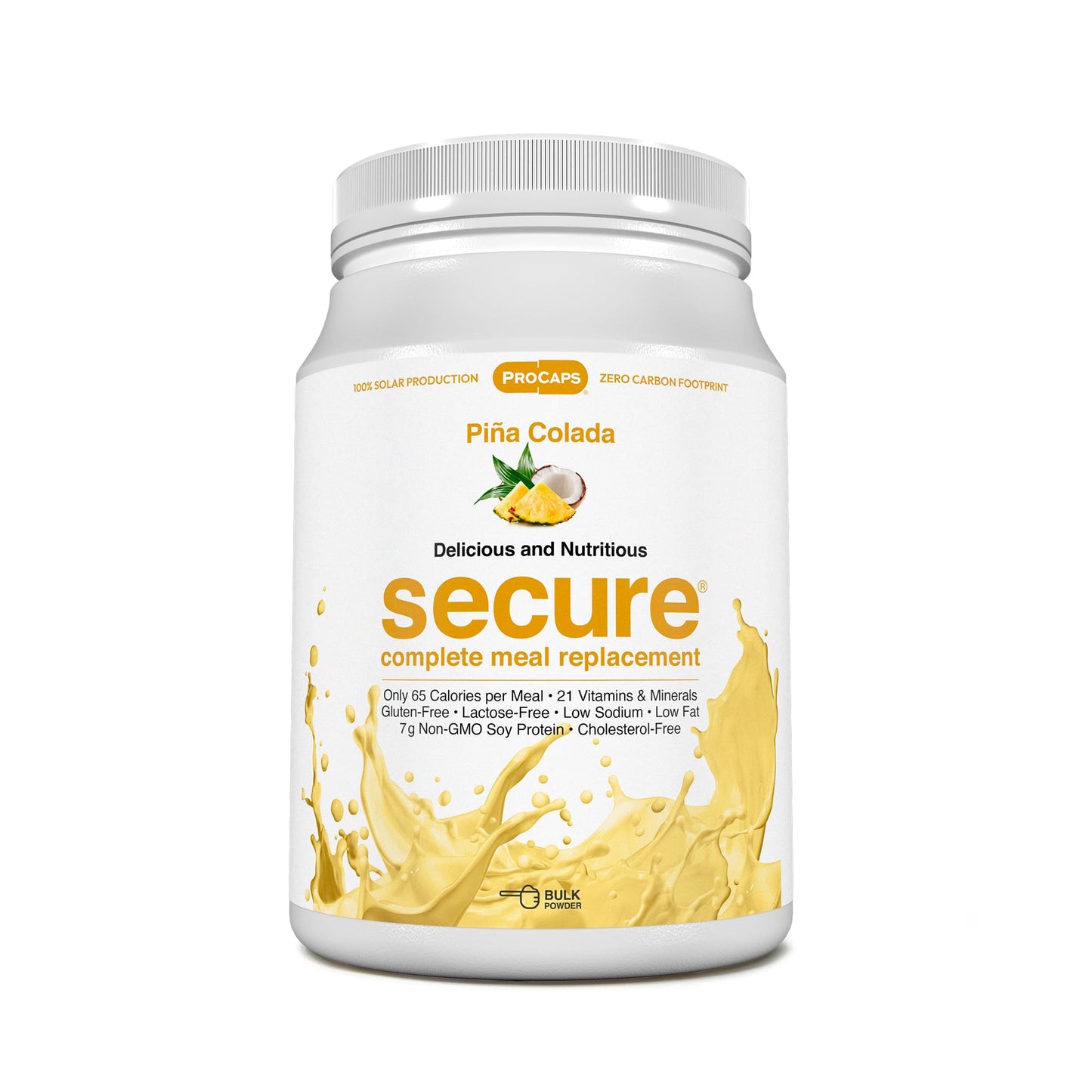 ANDREW LESSMAN Secure Soy Complete Meal Replacement - Piña Colada 60 Servings - Only 65 Calories, 7g Non-GMO Soy Protein, Vitamins and Minerals