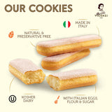 Matilde Vicenzi Vicenzovo Ladyfingers 14.10oz - Classic Italian Biscuits, Ladyfingers Cookies for Tiramisu, Kosher Dairy Cookies, Italian Bakery