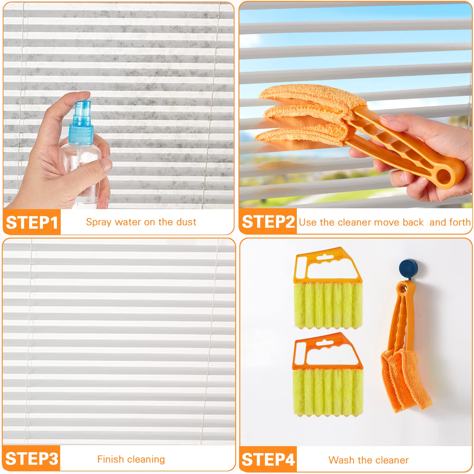 10 Pcs Venetian Window Blind Cleaner Duster Tool Set, Mini Blind Cleaner Duster Brush, Hand Held Air Conditioner Shutters Duster, Dirt Cleaner