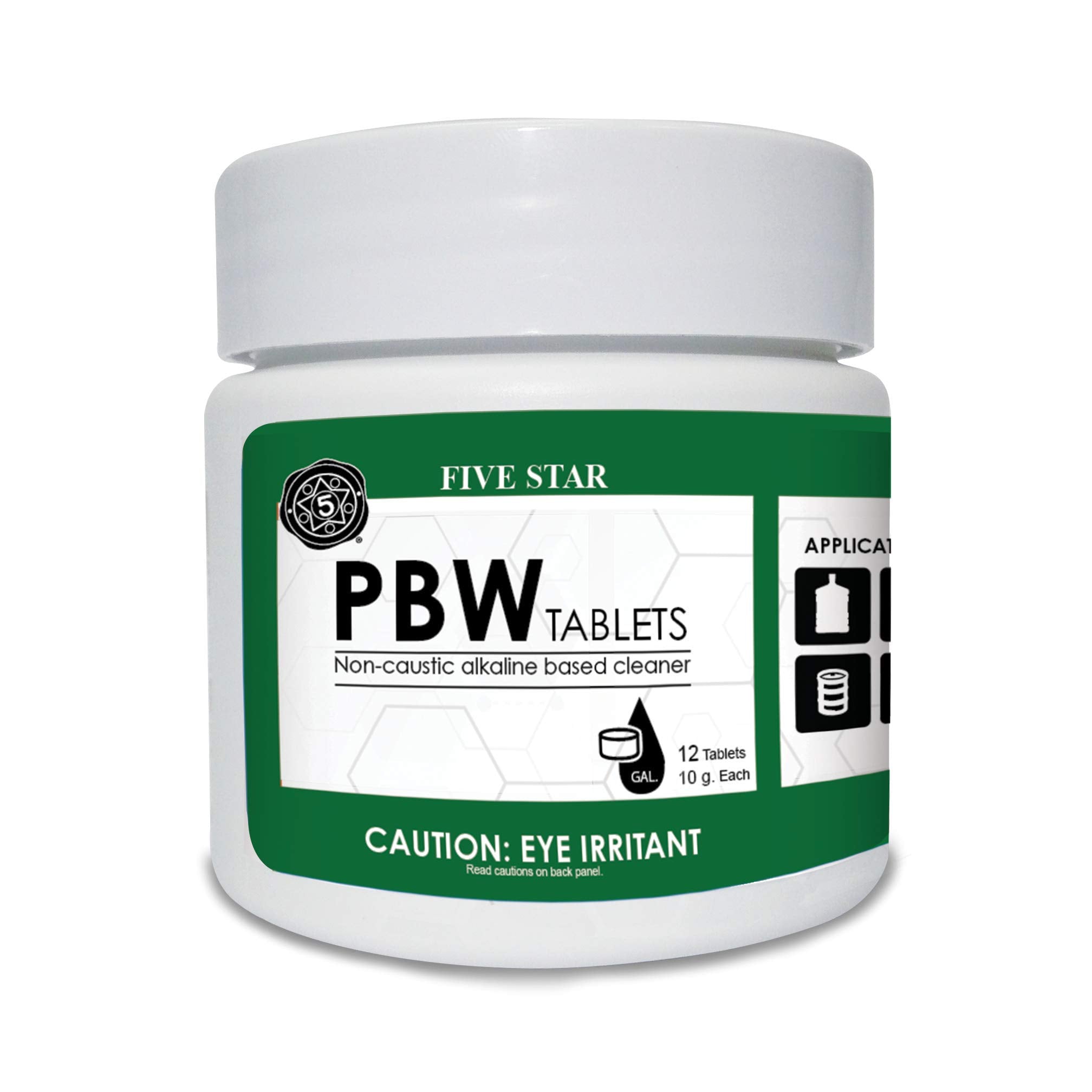 Five Star PBW Tablets - 10 g(1 Tablet Per 1 Gallon of Water) 12ct - Growler, Carboy, Keg Cleaner