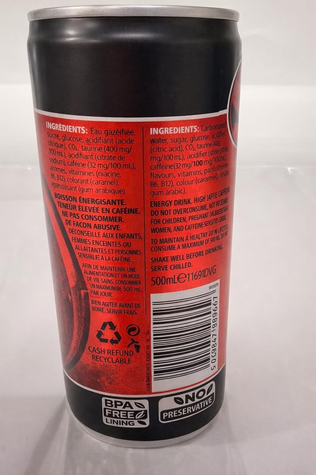 HELL CLASSIC Energy Drink | +20% More Caffeine | Vitamins B2, B3, B6, B12, C & D | No Preservatives | Environmentally Friendly Packaging | 12 x 500 ml