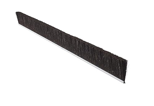 Tanis Brush MB409248 Horse Hair Fill Metal Back Strip, 3/16" Galvanized Backing, 0.008" Diameter Brown Horsehair Bristles, 48" Overall Length, 2"
