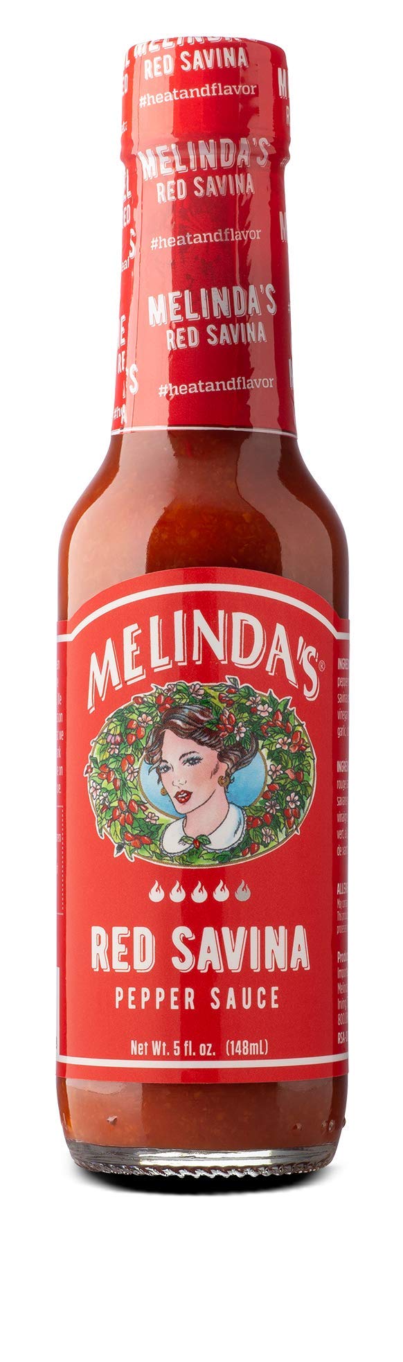 Melinda’s Red Savina Pepper Hot Sauce - Craft Extra Spicy Habanero Hot Sauce - Made with Fresh Ingredients, Red Savina Peppers, Vinegar, Carrot, Onion