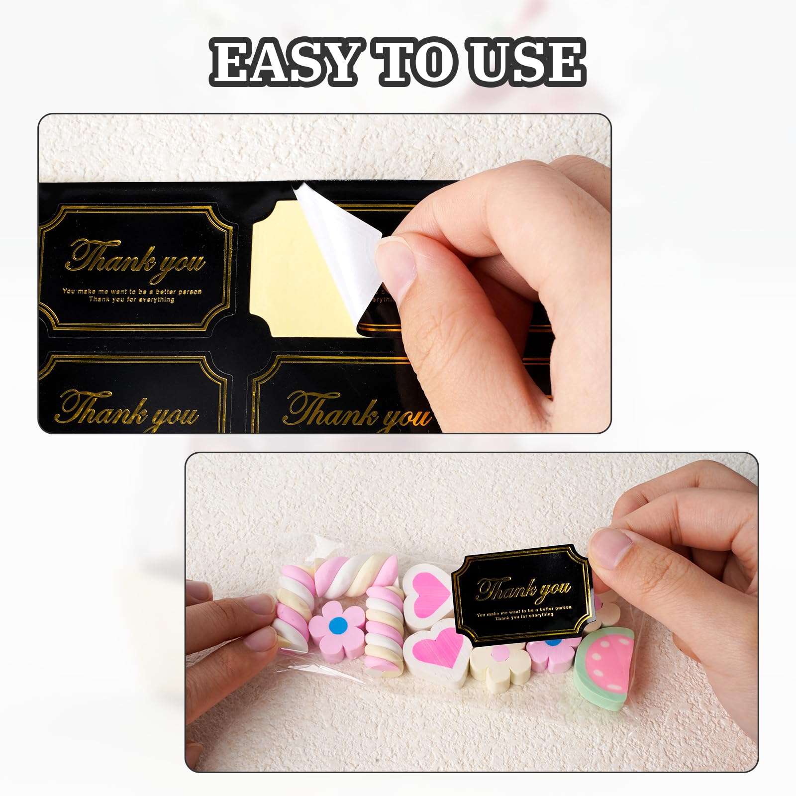 Qiuruoo 200 Pcs Chocolate Bar Wrappers with 200 Pcs gold foil Thank You Stickers - 3.2 x 4.5 Inch Candy Bar Wrappers - Self Adhesive Small Plastic Wax