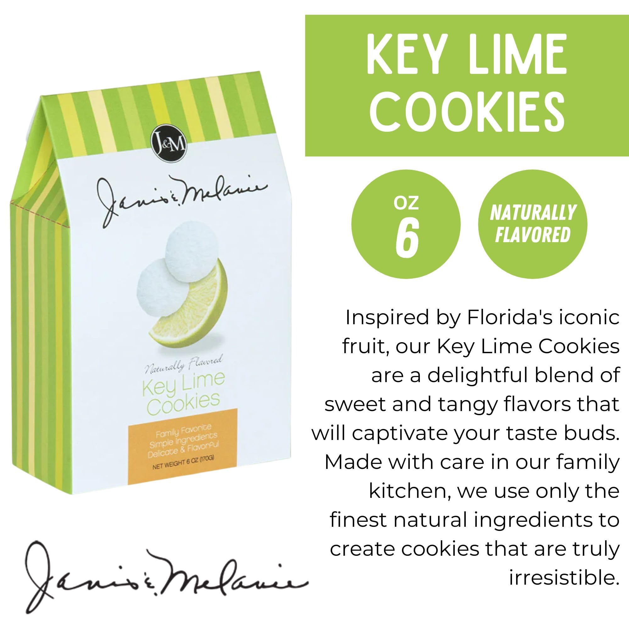 J&M Foods Key Lime Cookies, 6 Ounce