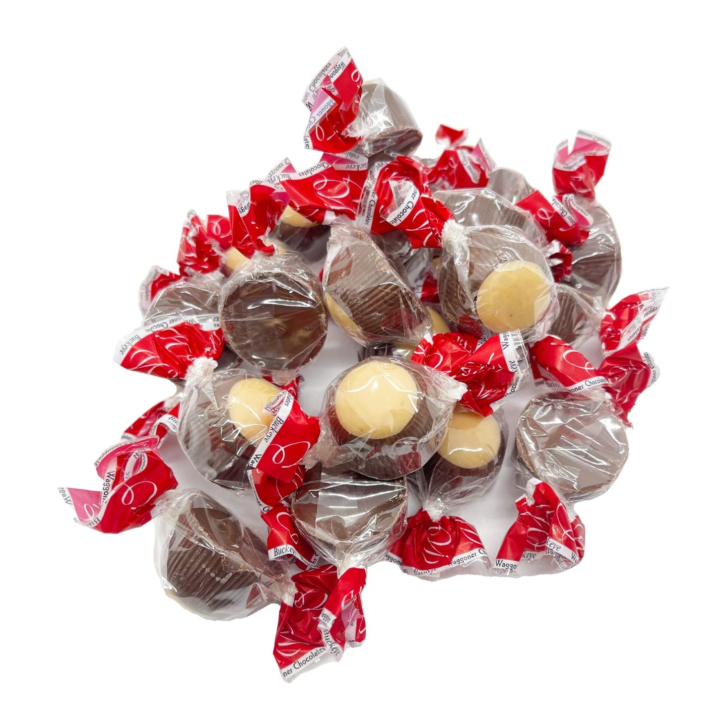 Ohio Made Waggoner Chocolate Buckeyes Milk Chocolate & Peanut Butter Candy Bulk (Milk Chocolate, 2 lb. Bulk Bag)